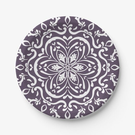 Plum Mandala Pappteller (Vorderseite)