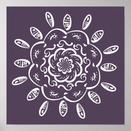 Plum Mandala Poster (Vorne)