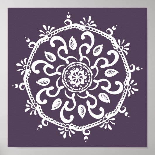 Plum Mandala Poster (Vorne)