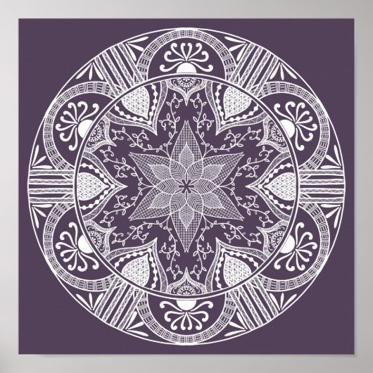 Plum Mandala Poster (Vorne)