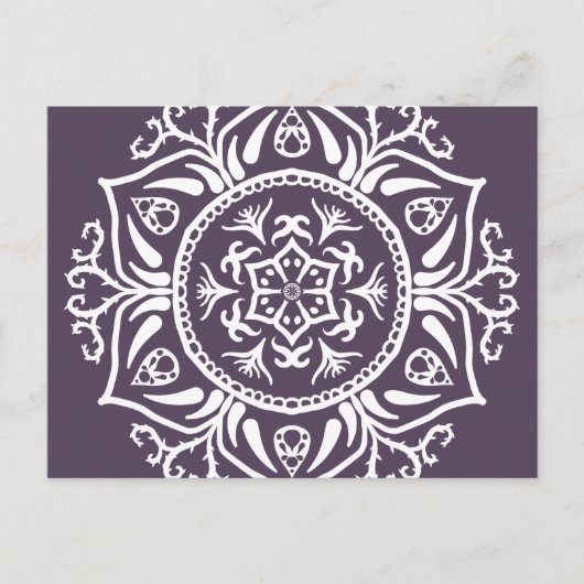Plum Mandala Postkarte (Vorderseite)