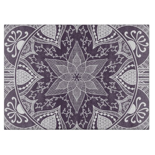 Plum Mandala Schneidebrett (Vorderseite)