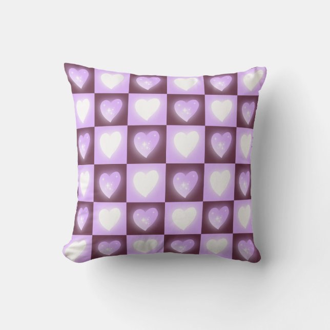 Plum Mauve Celestial Hearts Valentine Gift Kissen (Vorderseite)