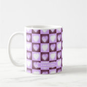 Plum Mauve Celestial Hearts Valentine’s Gift Kaffeetasse (Links)