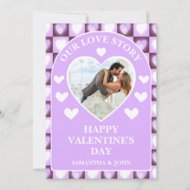 Plum Mauve Celestial Hearts Valentine’s Gift Photo Feiertagskarte