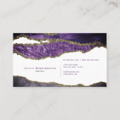 Plum Mauve Lila Torn Imitats Foil Visitenkarte (Rückseite)