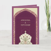 Plum Mauve Rose Gold All in One Indian Wedding Einladung (Vorderseite)