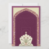 Plum Mauve Rose Gold Glitzer Mihrab Moslem Hochzei Einladung (Rückseite)