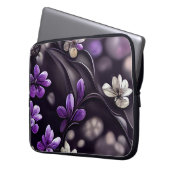PLUM MIT DELIKATEN PURPLE-BLUMEN LAPTOPSCHUTZHÜLLE (Vorderseite Links)