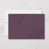 Plum Modern Elegant Minimal Monogram UAWG RSVP Karte (Rückseite)