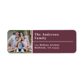 Plum Modern Foto Return Address Label (Vorne)