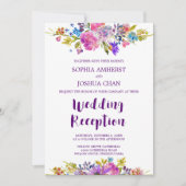 Plum Monogram Backing Wedding Reception Einladung (Vorderseite)