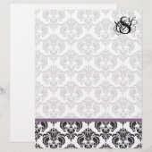 Plum Monogram Damask (Vorne/Hinten)