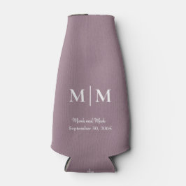 Plum Monogram & Names Wedding Tall kann kälter wer Flaschenkühler