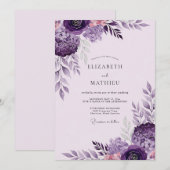 Plum Noble Spring Wedding Einladung (Vorne/Hinten)