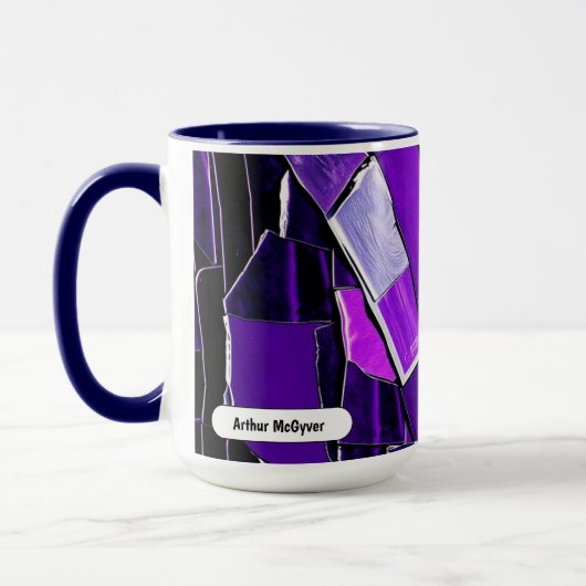 Plum Noir Glitch Glam Metallic Texture Tasse (Links)