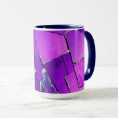 Plum Noir Glitch Glam Metallic Texture Tasse (VorderseiteRechts)