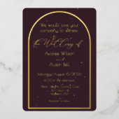 Plum Noir Purple Wedding Invitation Folieneinladung (Vorderseite)