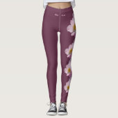 Plum North Dakota Staat Blume Wilde Rose Leggings (Vorderseite)