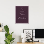 Plum Old Money Wedding Welcome Sign Poster (Heimbüro)