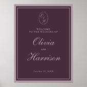 Plum Old Money Wedding Welcome Sign Poster (Vorne)