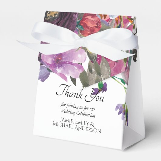Plum Orange Floral Personalisiert Small Favor Box Geschenkschachtel (Vorderseite)