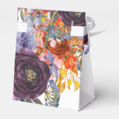 Plum Orange Floral Personalisiert Small Favor Box Geschenkschachtel (Rückseite)