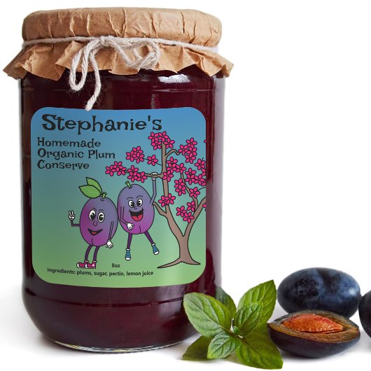 Plum Pals Funny Cartoon Reserviert Tee und mehr Quadratischer Aufkleber