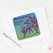 Plum Pals Funny Cartoon Reserviert Tee und mehr Quadratischer Aufkleber (Umschlag)