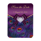 Plum Peacock Save the Date Magnet (Vertikal)