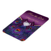 Plum Peacock Save the Date Magnet (Linke Seite)