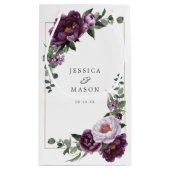 Plum Peonies Floral Hotel Wedding Gift Bag Kleine Geschenktüte (Rückseite)