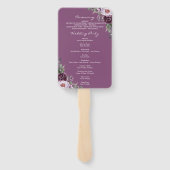 Plum Peonies Lila Floral Wedding Program Fan Fächer (Rückseite)