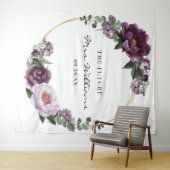 Plum Peonies Romantic Floral Bridal Hintergrund Wandteppich (Beispiel (Horizontal))