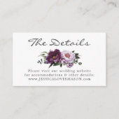 Plum Peonies Wedding Website Insert Card (Vorderseite)