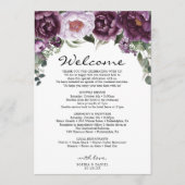 Plum Peonies Wedding Willkommensprogramm Programm (Vorderseite)