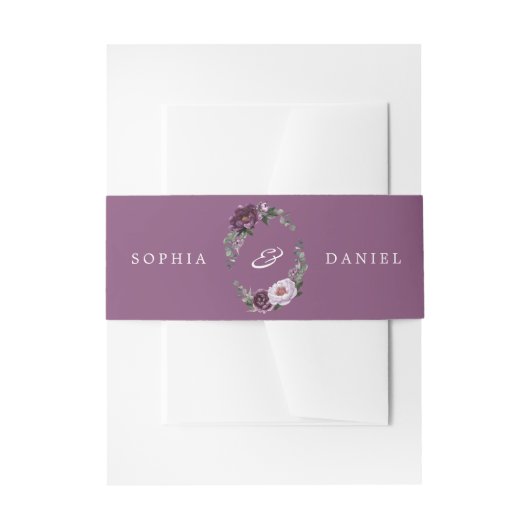 Plum Peony Floral Einladung Bly Bands Einladungsbanderole (Vorderseite Beispiel)