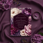 Plum Peony Wedding Einladung