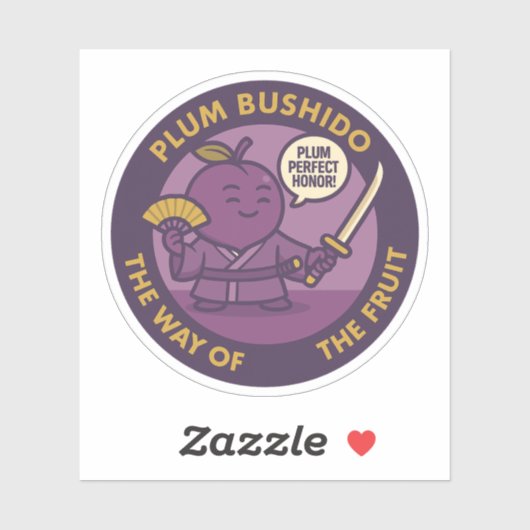 Plum Perfect Honor Samurai Fruit Aufkleber (Blatt)