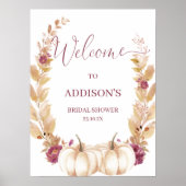 Plum Pumpkin Fall in Liebe Brautparty Willkommen Poster (Vorne)