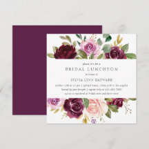 Plum Purple Flowers Fall Floral Bridal Luncheon