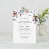 Plum Purple Flowers Wedding Information Guest Card Begleitkarte (Stehend Vorderseite)