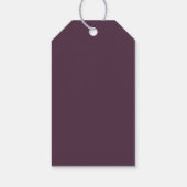 Plum Purple Modern Edge Elegant Monogram Wedding Geschenkanhänger (Rückseite)