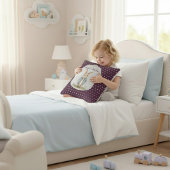 Plum Purple Polka Dot Bunny Name Accent Pillow Kissen