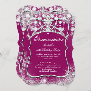 Plum Quinceanera 15. Winter Wonderland Einladung