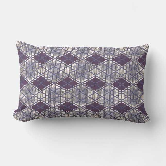 PLUM RAUTE STRICK Lumbar Kissen (Vorderseite)