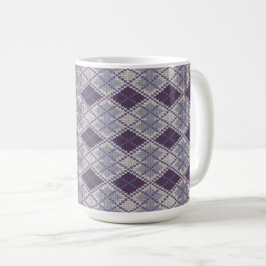 PLUM RAUTE STRICK Tal Weiße Tasse (VorderseiteRechts)
