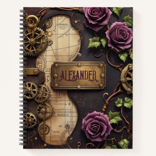 Plum Rose Industrial Steampunk Journal Notizblock
