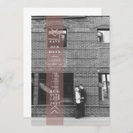 Plum Save the Date Banner | Overlay-Foto (Vorne/Hinten)