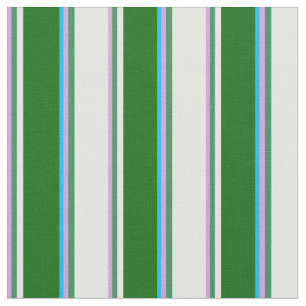 Plum, Sea Green, White, Dark Green & Deep Sky Blue Stoff